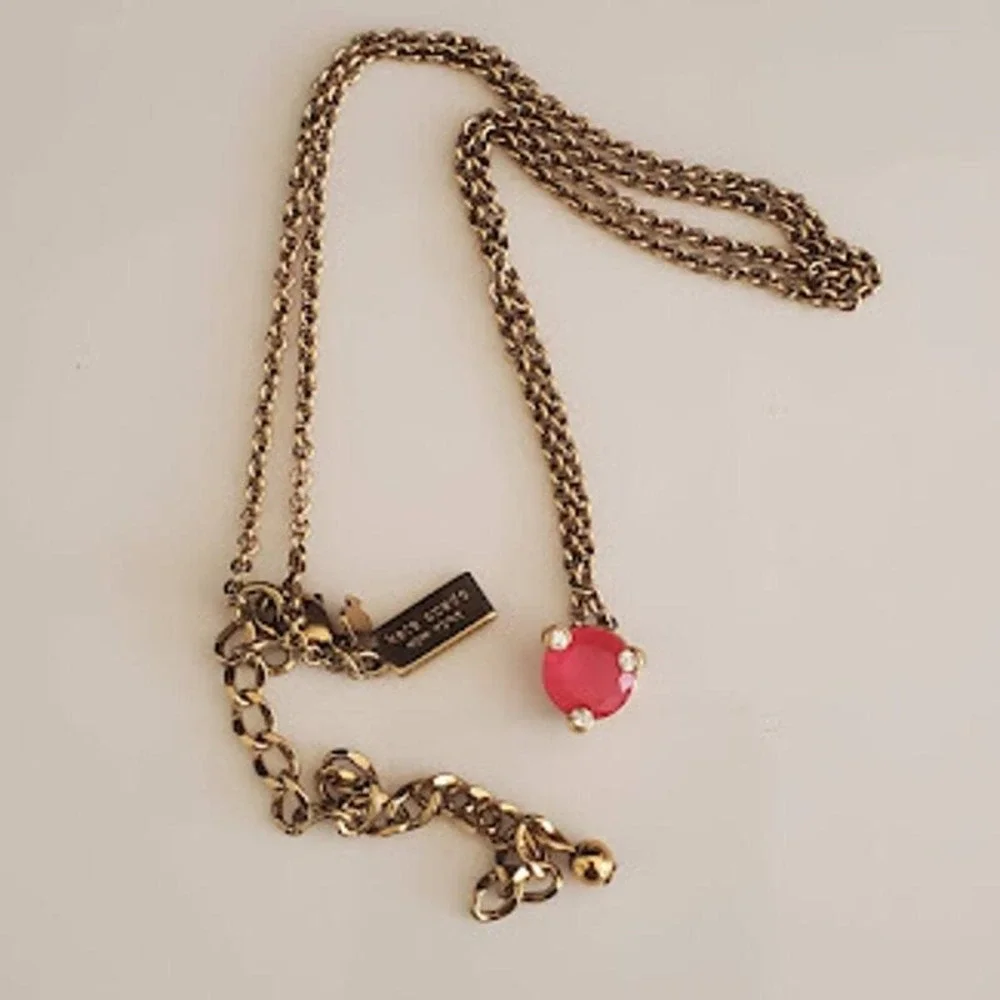 Kate Spade New York Rise and Shine Orange Stone Gold Tone Mini Pendant Necklace